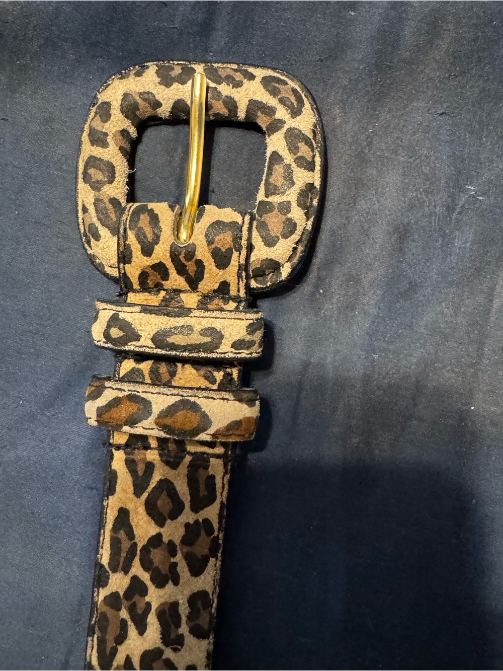 Vtg 90’s Y2K Animal Print Leopard Leather Belt Sz M/L. Indie Sleaze Mob Wife